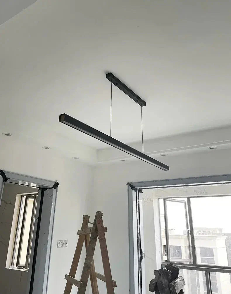 Linear LED Pendant Light | Dimmable Black, Dining Table