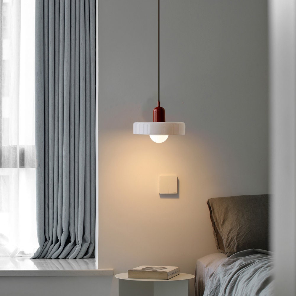 Bauhaus Glass Pendant Light | Leaded Glass, Two Sizes