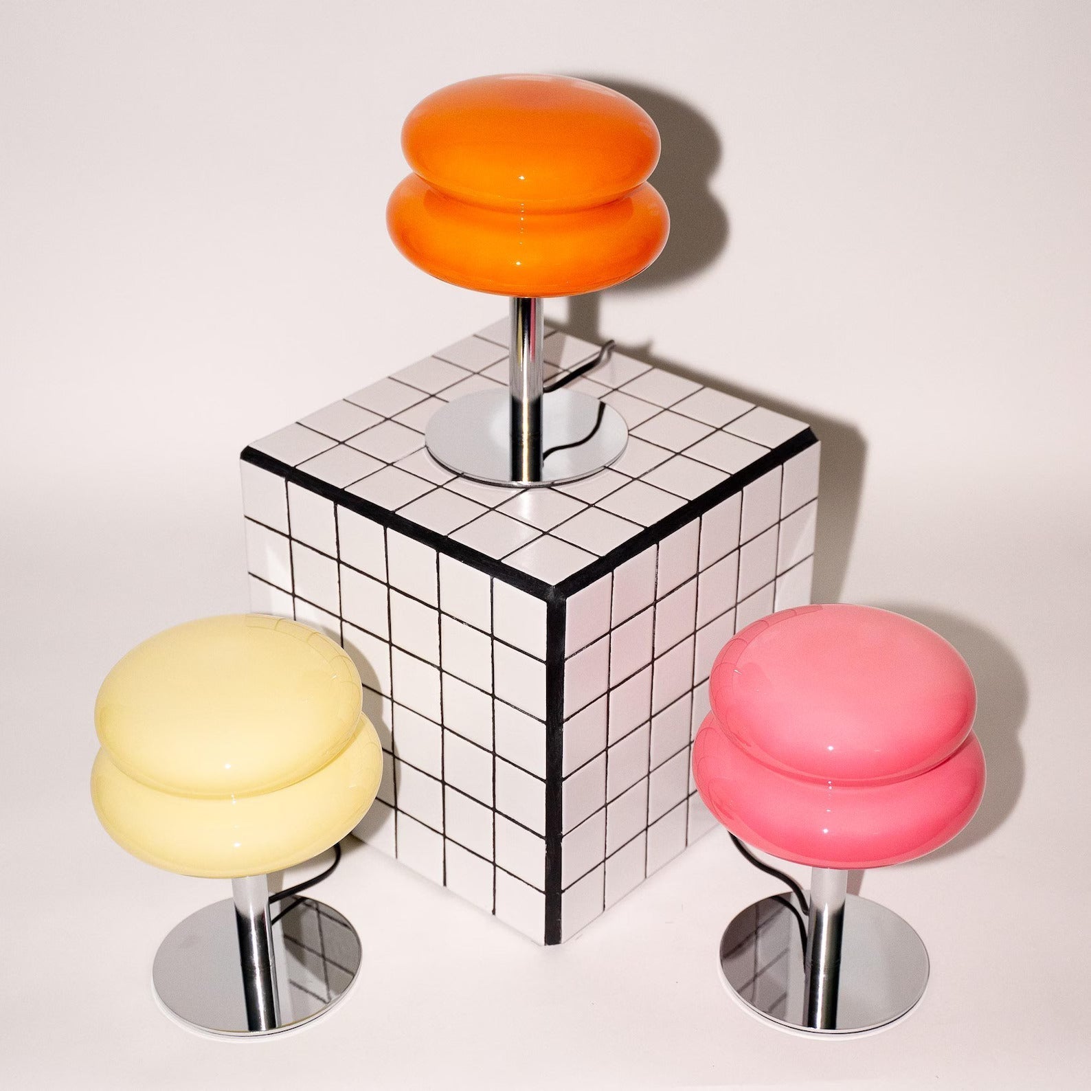 Cloud Glass Table Lamp | Retro G9 Design, Chrome Base