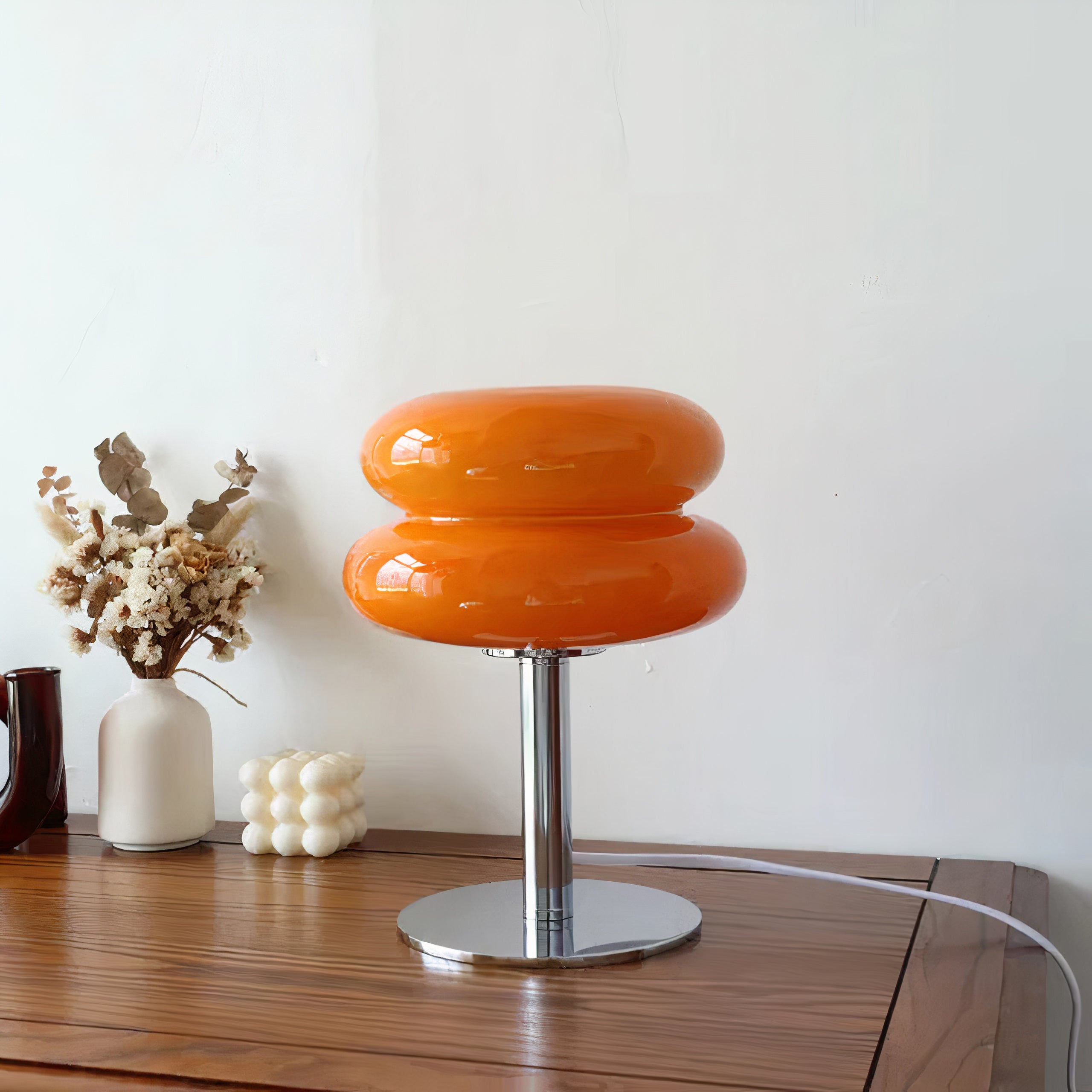 Cloud Glass Table Lamp | Retro G9 Design, Chrome Base