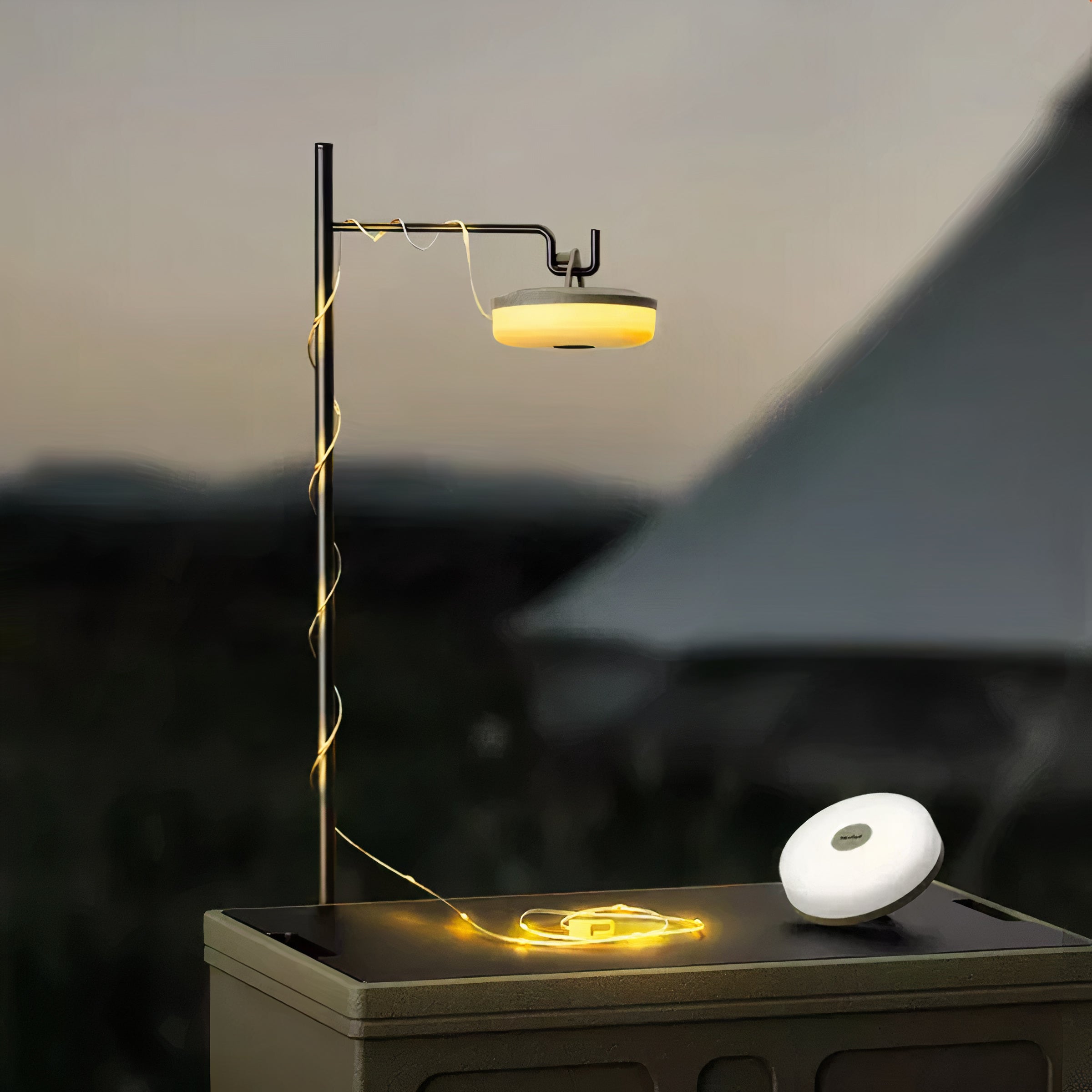 Retractable LED String Lights with Lantern | 2-in-1, USB-C Rechargeable