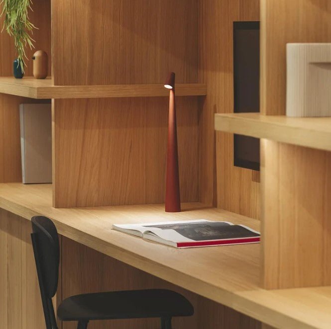 Wireless LED Table Lamp | Scandinavian Wood Design, Dimmable