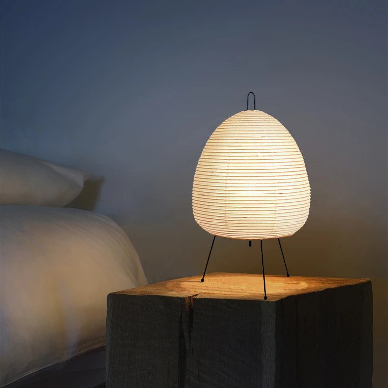 Japanese Rice Paper Table Lamp | Japandi Style, Warm Diffused Light