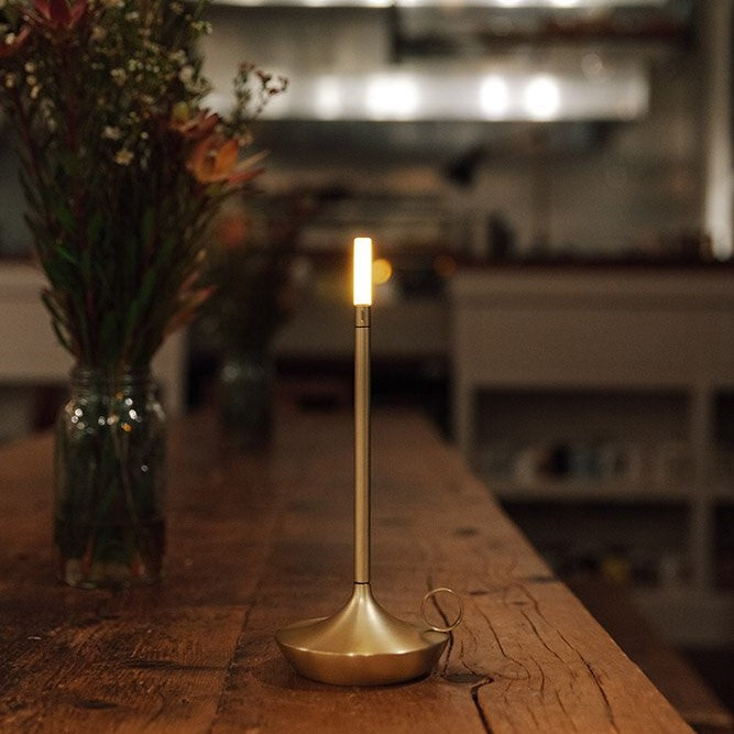 Scandinavian LED Table Lamp | Wireless, Dimmable Brushed Aluminium