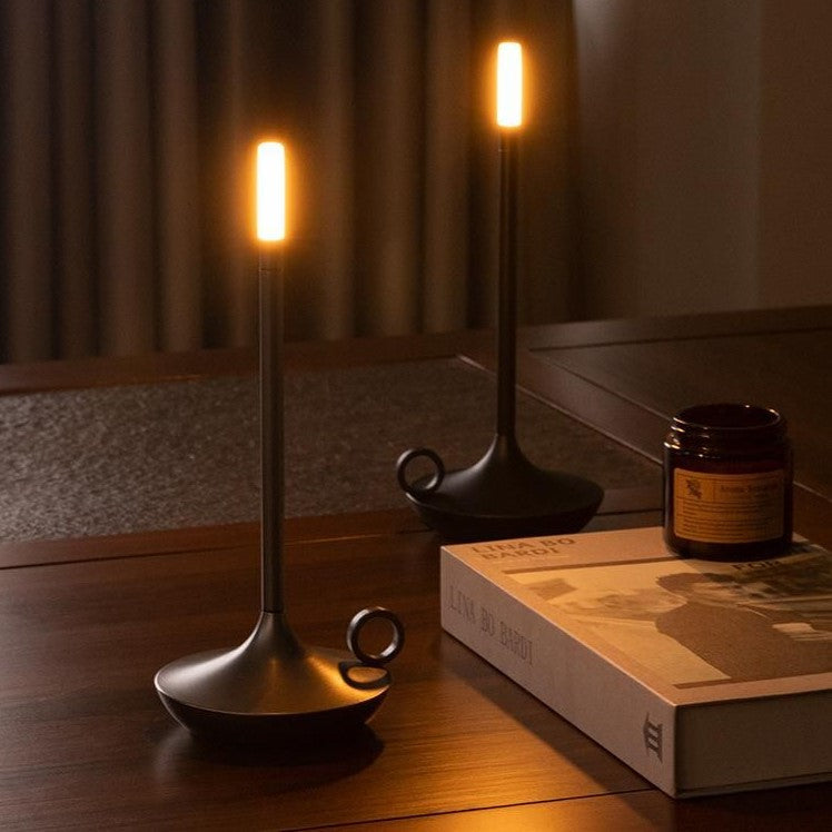Scandinavian LED Table Lamp | Wireless, Dimmable Brushed Aluminium