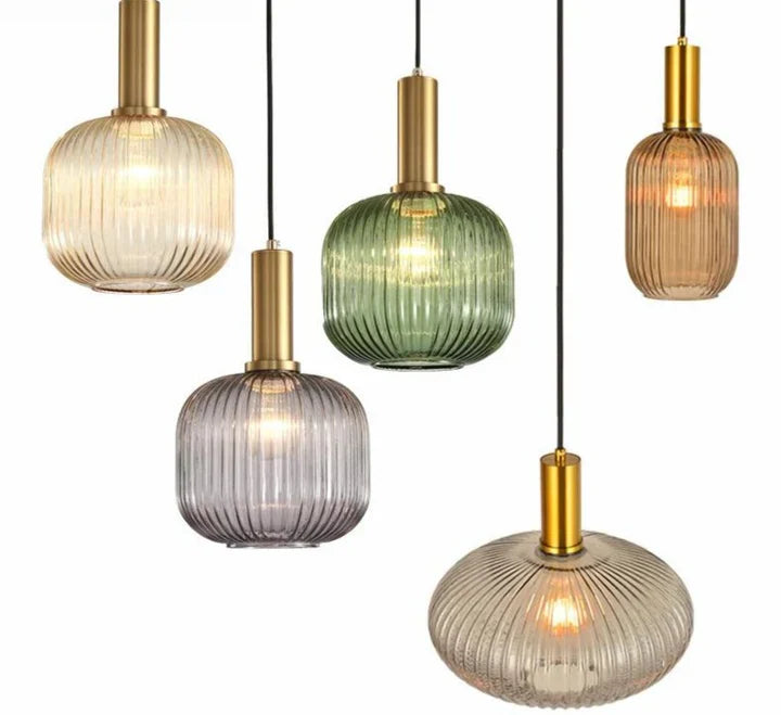 Retro Tinted Glass Pendant Light | Nordic Style, E27