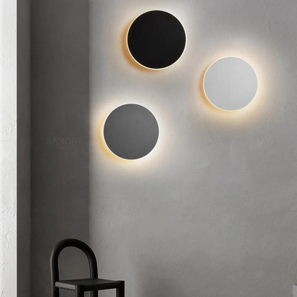 Round Aluminium LED Wall Light | Nordic Minimalist, 3000K Warm White