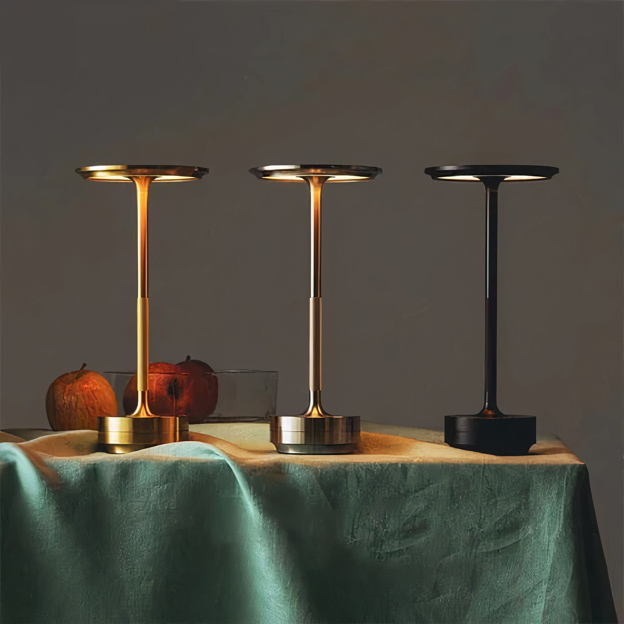Wireless Dimmable Metal Table Lamp | Retro Style, USB Rechargeable