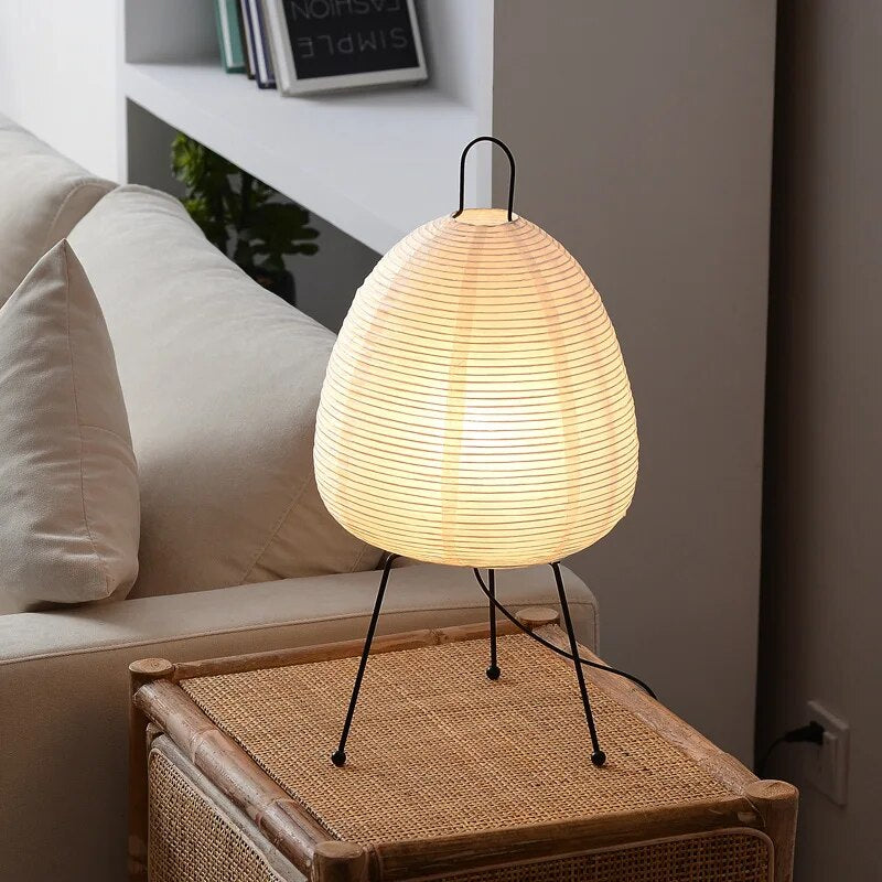 Japanese Rice Paper Table Lamp | Japandi Style, Warm Diffused Light